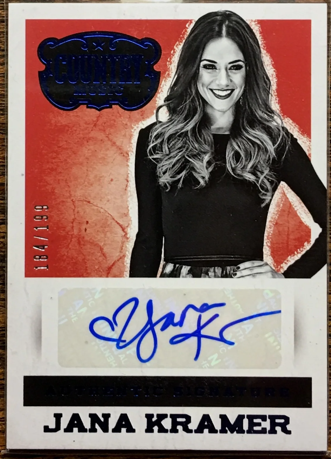 JANA KRAMER 2014 PANINI COUNTRY MUSIC AUTO SIGNED / 199 CARD & MUTLI COLOR RELIC, изображение 2