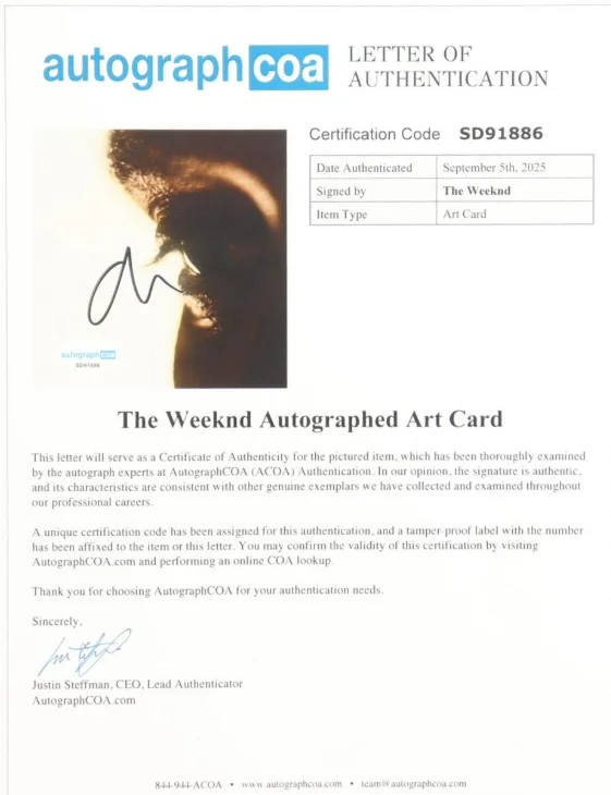 The Weekend Signed Custom Framed Hurry Up Tomorrow CD Album Insert Display -COA, image 2