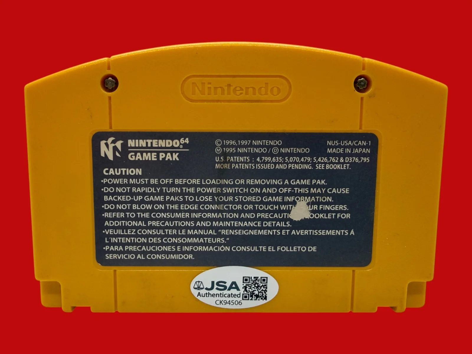Grant Kirkhope — Grant Kirkhope Signed N64 Cartridge Donkey Kong 64 Game Autograph JSA COA, image 3