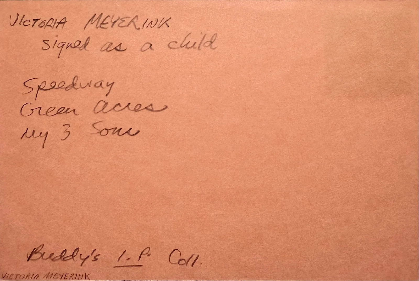 Victoria Meyerink — VICTORIA MEYERINK Autograph Signed 4"x 6" INDEX CARD GREEN ACRES MY THREE SONS, image 3