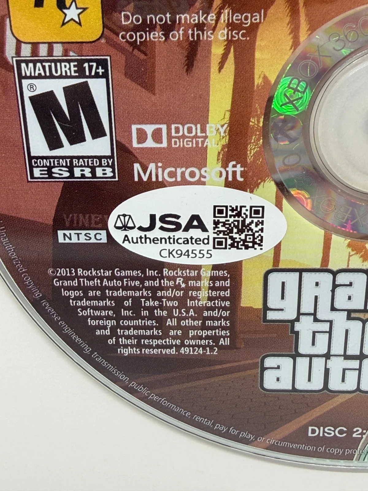 Steven Ogg — Steven Ogg Signed Grand Theft Auto V Xbox 360 Disc Framed Trevor Auto JSA COA, изображение 3