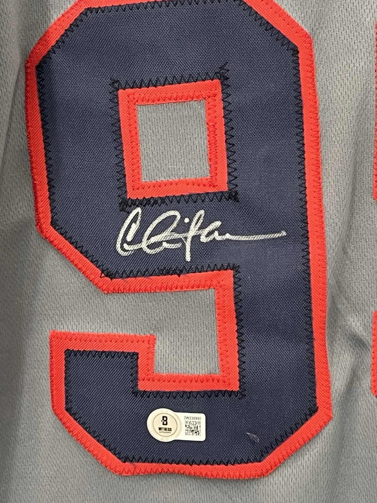 CHARLIE SHEEN signed custom Rick Vaughn “WildThing” jersey w beckett coa, изображение 3