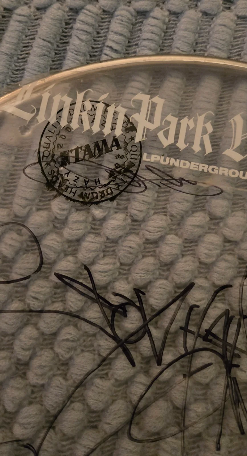 Linkin Park autographed drum skin 2007 Project Revolution tour Pine Knob Detroit, image 4
