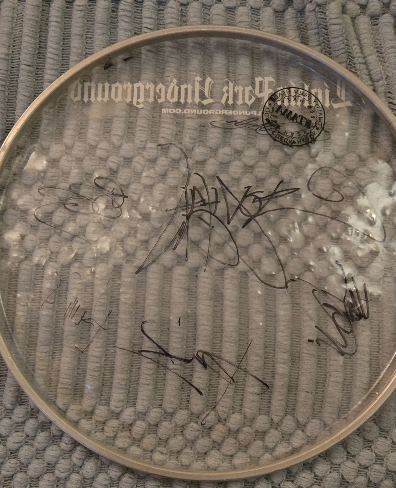 Linkin Park autographed drum skin 2007 Project Revolution tour Pine Knob Detroit, image 5