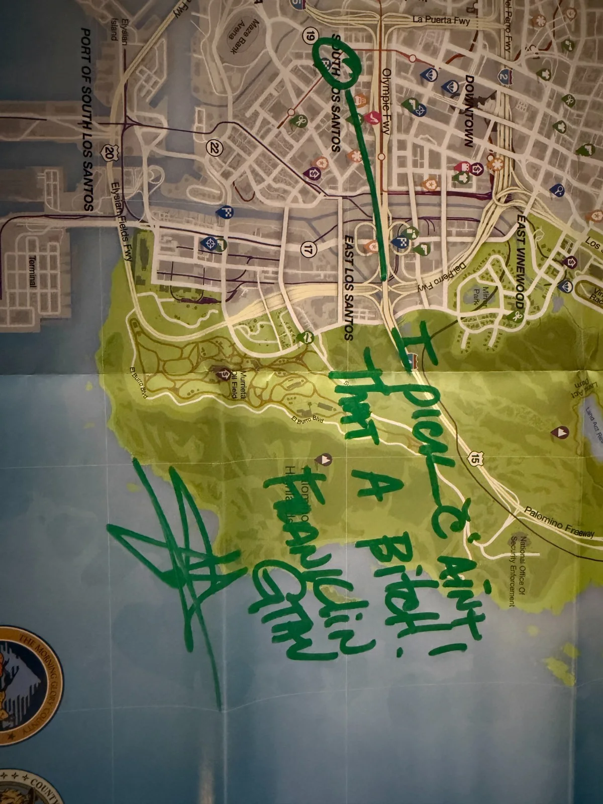 Steven Ogg, Ned Luke, Shawn Fonteno — Steven Ogg +2 Cast Signed 18.25x28.75 GTA V Los Santos Insert Poster JSA COA, image 4