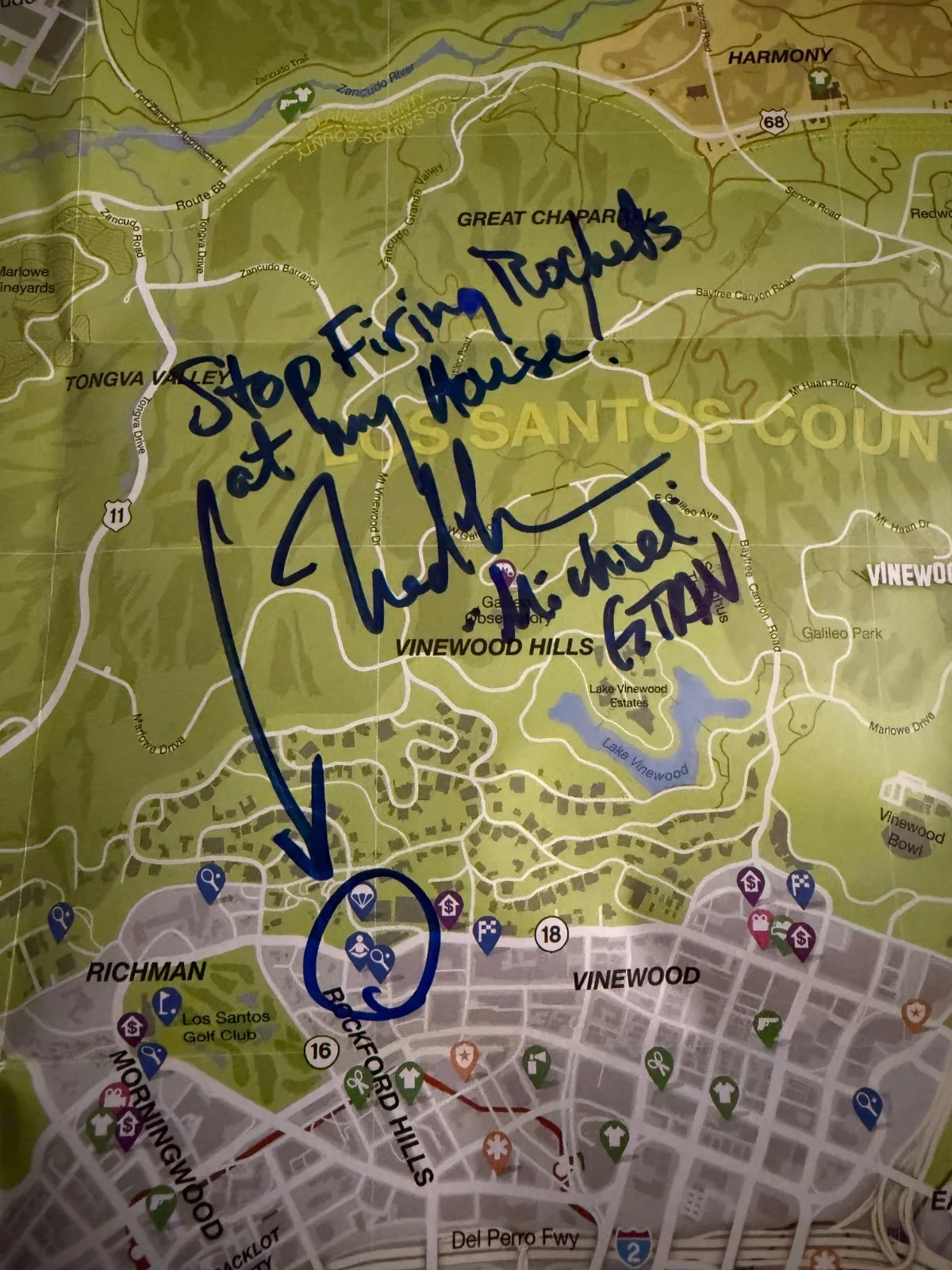 Steven Ogg, Ned Luke, Shawn Fonteno — Steven Ogg +2 Cast Signed 18.25x28.75 GTA V Los Santos Insert Poster JSA COA, изображение 5