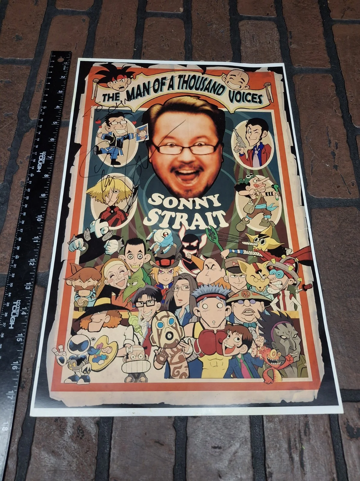 Sonny Strait — Sonny Strait Man Of A Thousand Voices Anime Poster Signed To John