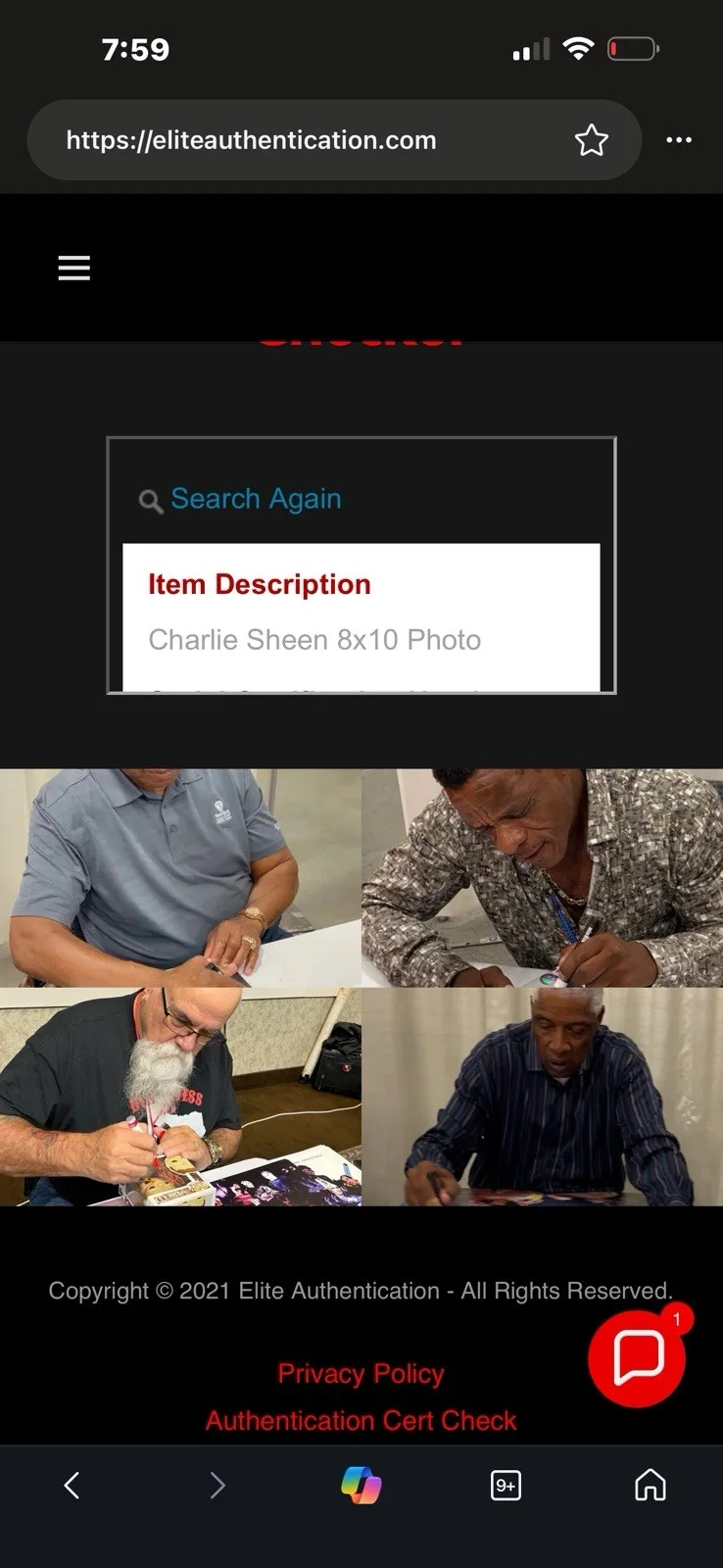 Charlie Sheen Two & A Half Men Autographed Photo w/coa, image 3