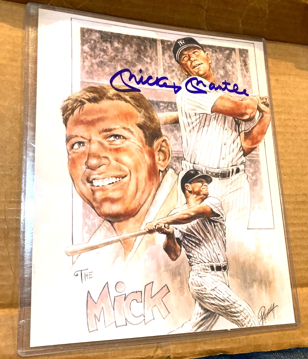 MICKEY MANTLE — MICKEY MANTLE NEW YORK YANKEES SIGNED AUTOS 8X10 COLOR PHOTO /CERTIFICATE