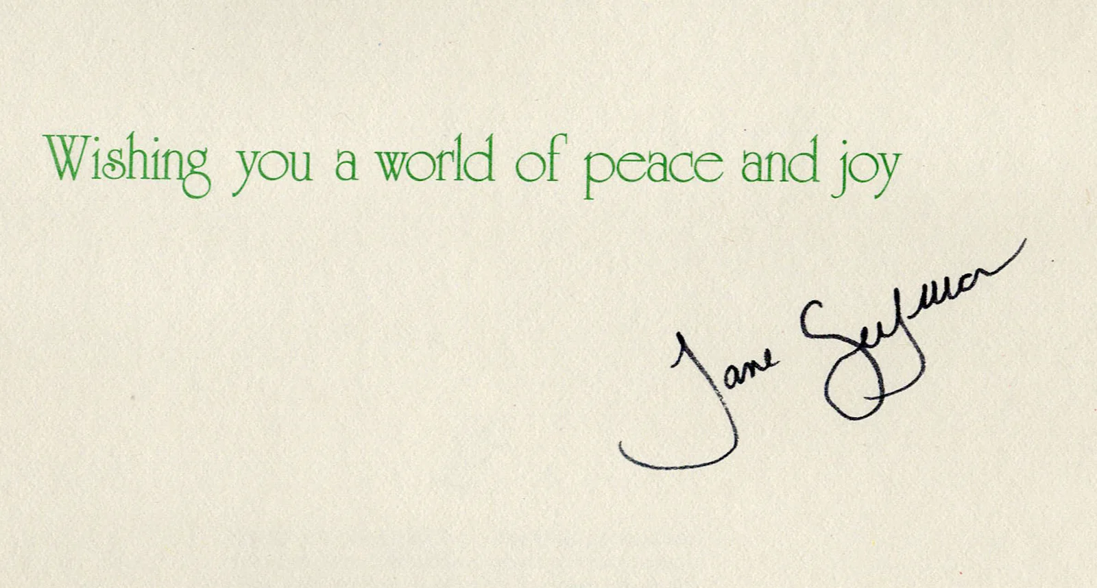 Jane Seymour James Bond Autographed Signed Greeting Card AMCo COA 2107, изображение 2