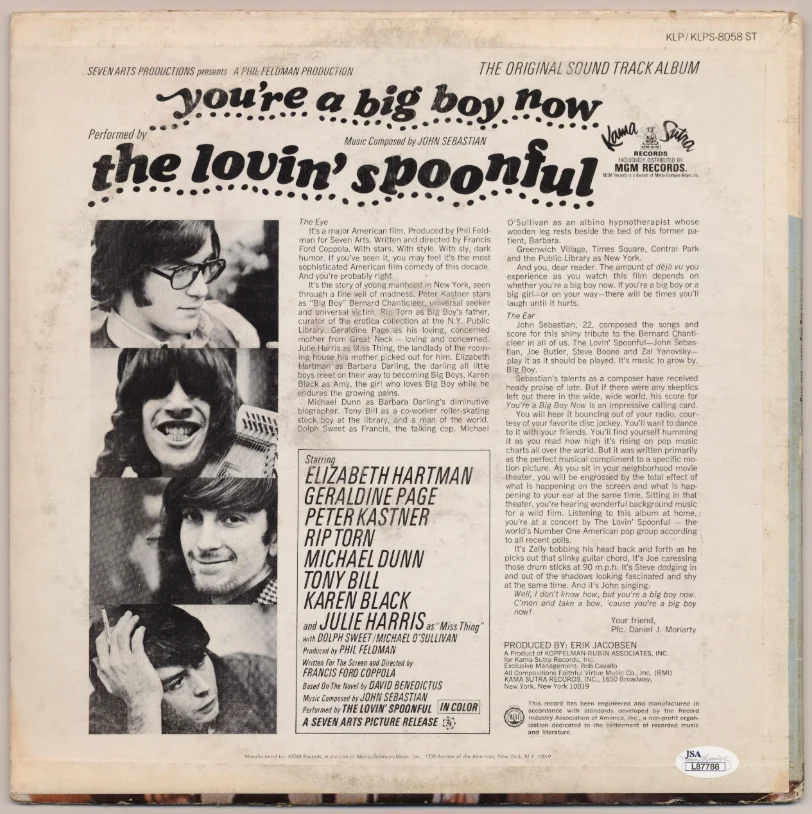 The Lovin Spoonful Band Autographed Signed You're A Big Boy Now Album JSA 31668, изображение 3