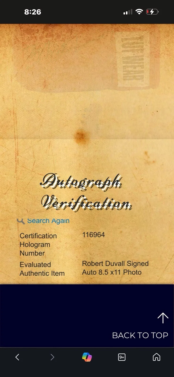 Robert Duvall Autographed Photo w/coa, image 3