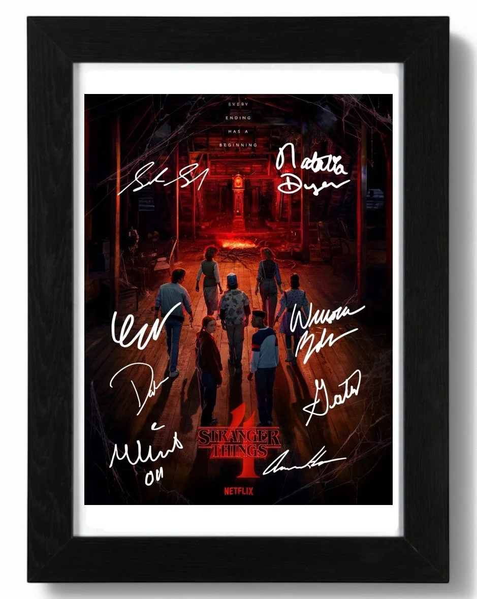 Stranger Things Cast Signed Autograph PHOTO Pre Print 6x4/A4/ Framed, image 2