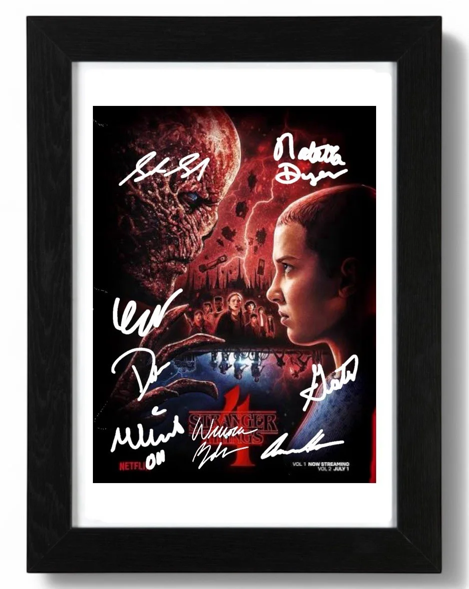 Stranger Things Cast Signed Autograph PHOTO Pre Print 6x4/A4/ Framed, image 2