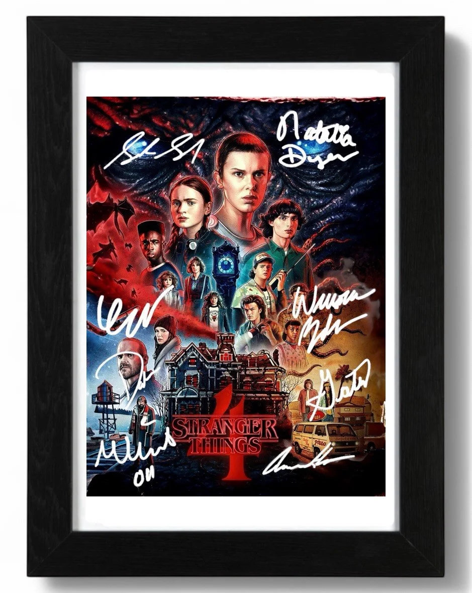 Stranger Things Cast Signed Autograph PHOTO Pre Print 6x4/A4/ Framed, image 2