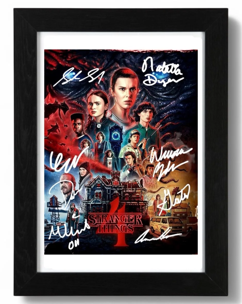 Stranger Things Cast Signed Autograph PHOTO Pre Print 6x4/A4/ Framed, image 3