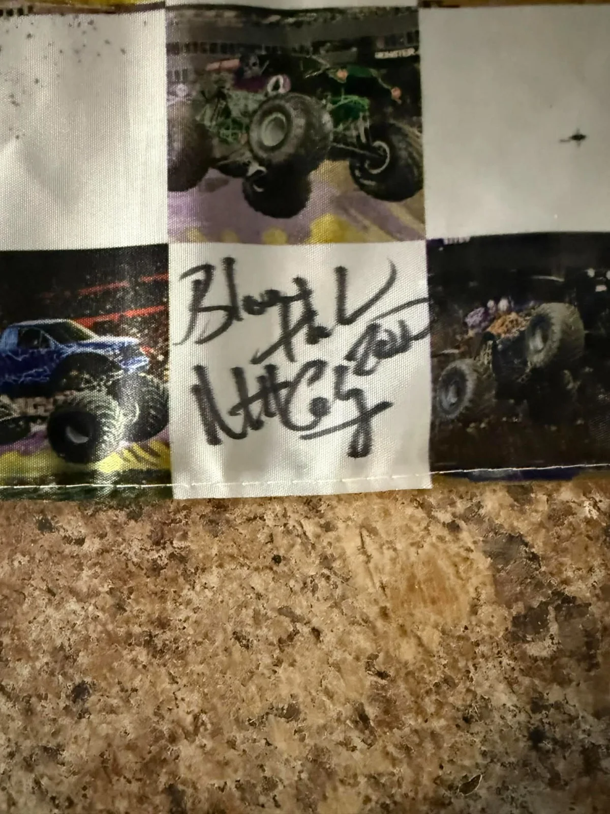 Monster Jam flag signed by 8 various drivers, image 5