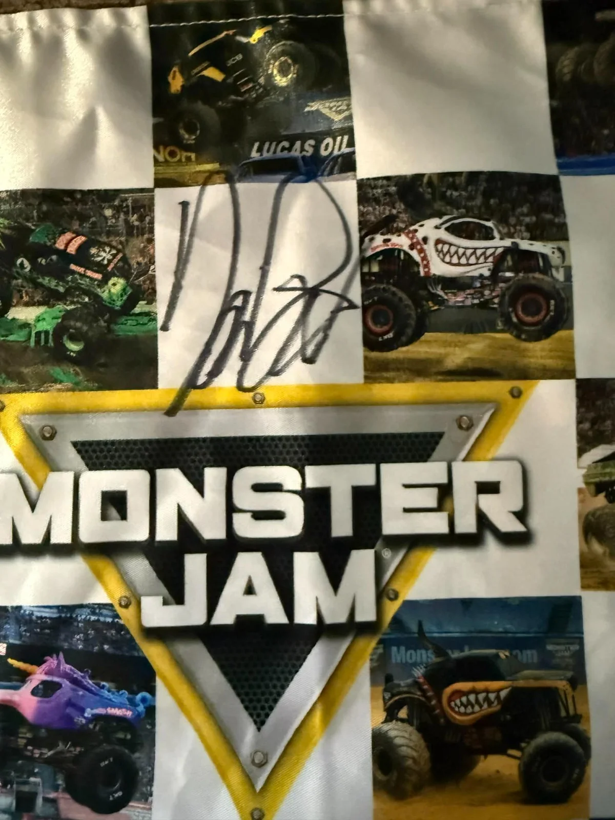Monster Jam flag signed by 5 various drivers, image 3