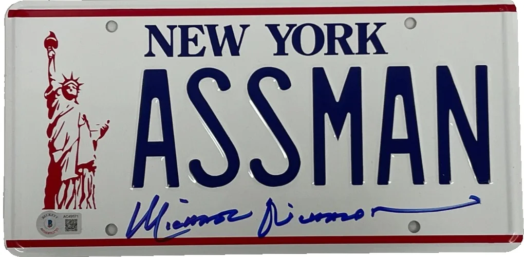 Michael Richards — Michael Richards Signed ASSMAN License Plate Seinfeld Autograph Beckett LOA