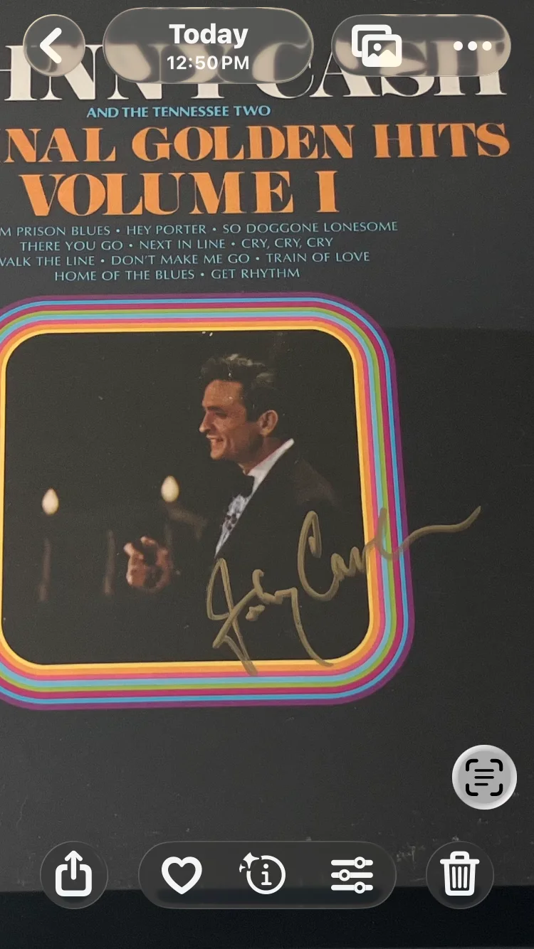 JOHNNY CASH SIGNED AUTOGRAPHED FRAMED ALBUM JACKET VINYL WITH COA, image 2