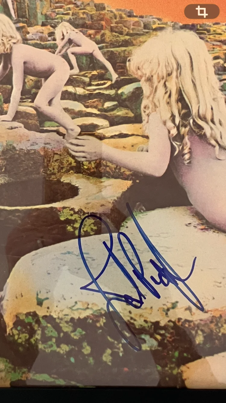 LED ZEPPELIN JOHN PAUL JONES SIGNED AUTOGRAPHED FRAMEDALBUM JACKET VINYL WIT COA, image 2