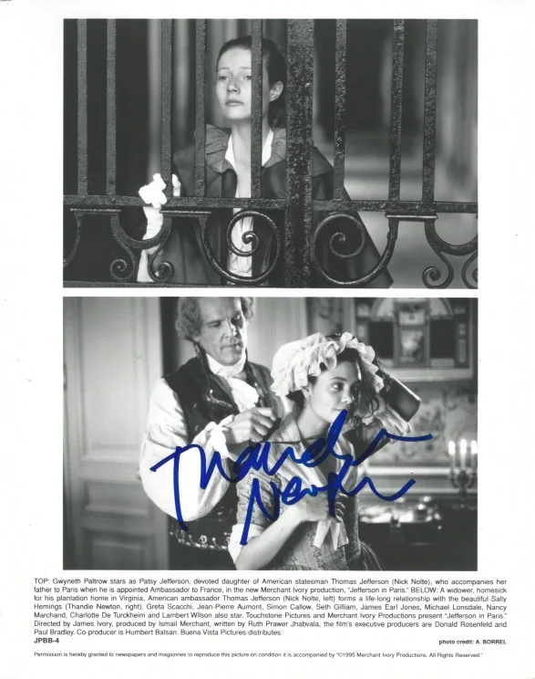 Thandie Newton — Thandie Newton signed Jefferson in Paris 8x10 Original Still Photo