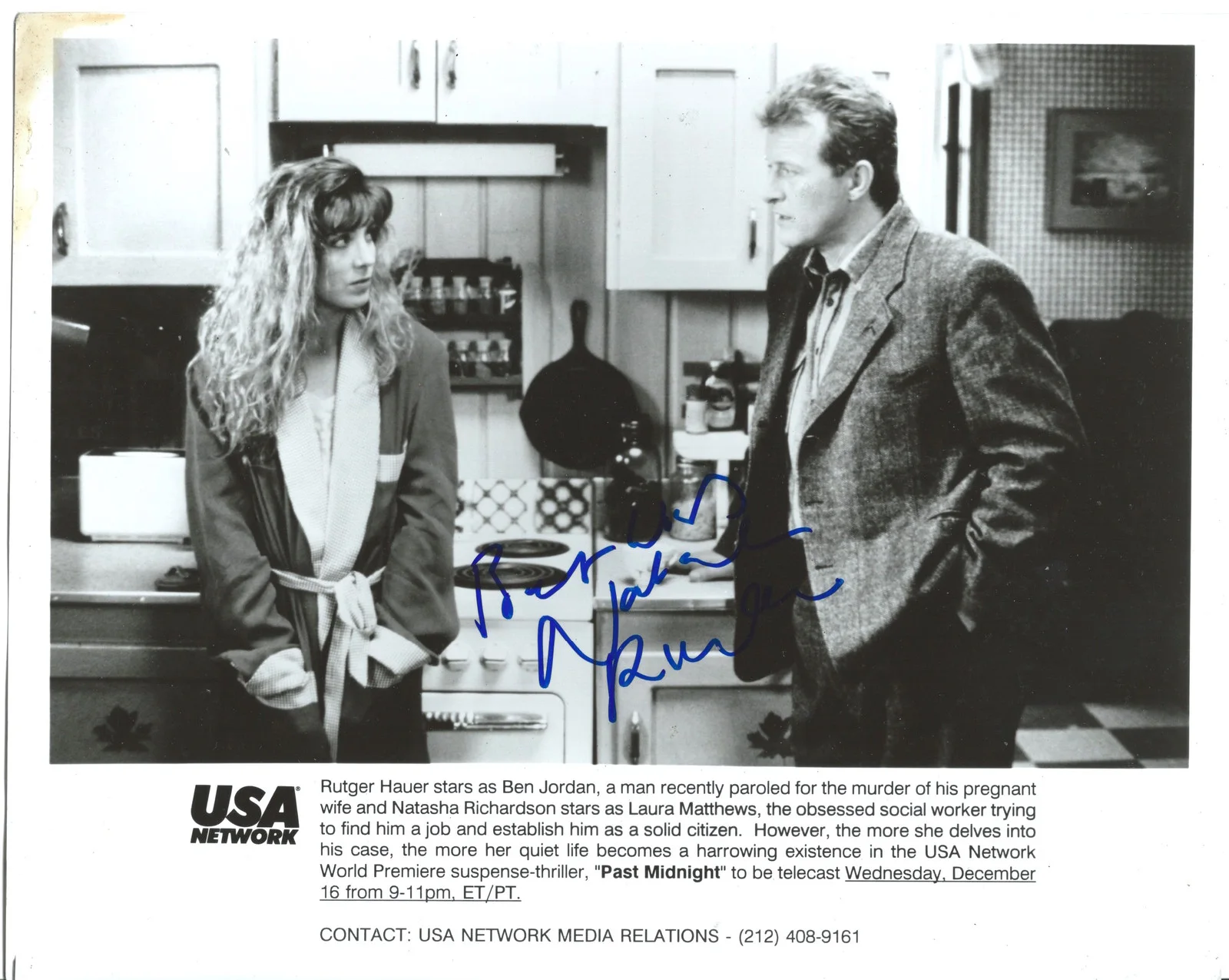 Natasha Richardson — Natasha Richardson signed B&W 8X10 Original Still Photo - Rare