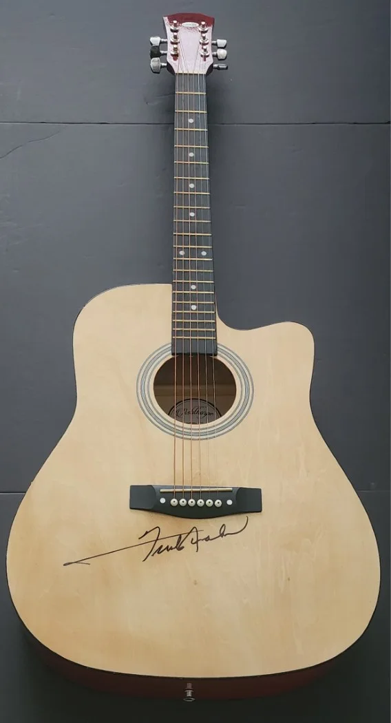 Frankie Avalon Signed Acoustic Guitar Bobby Sox To Stockings JSA CK94224, image 2