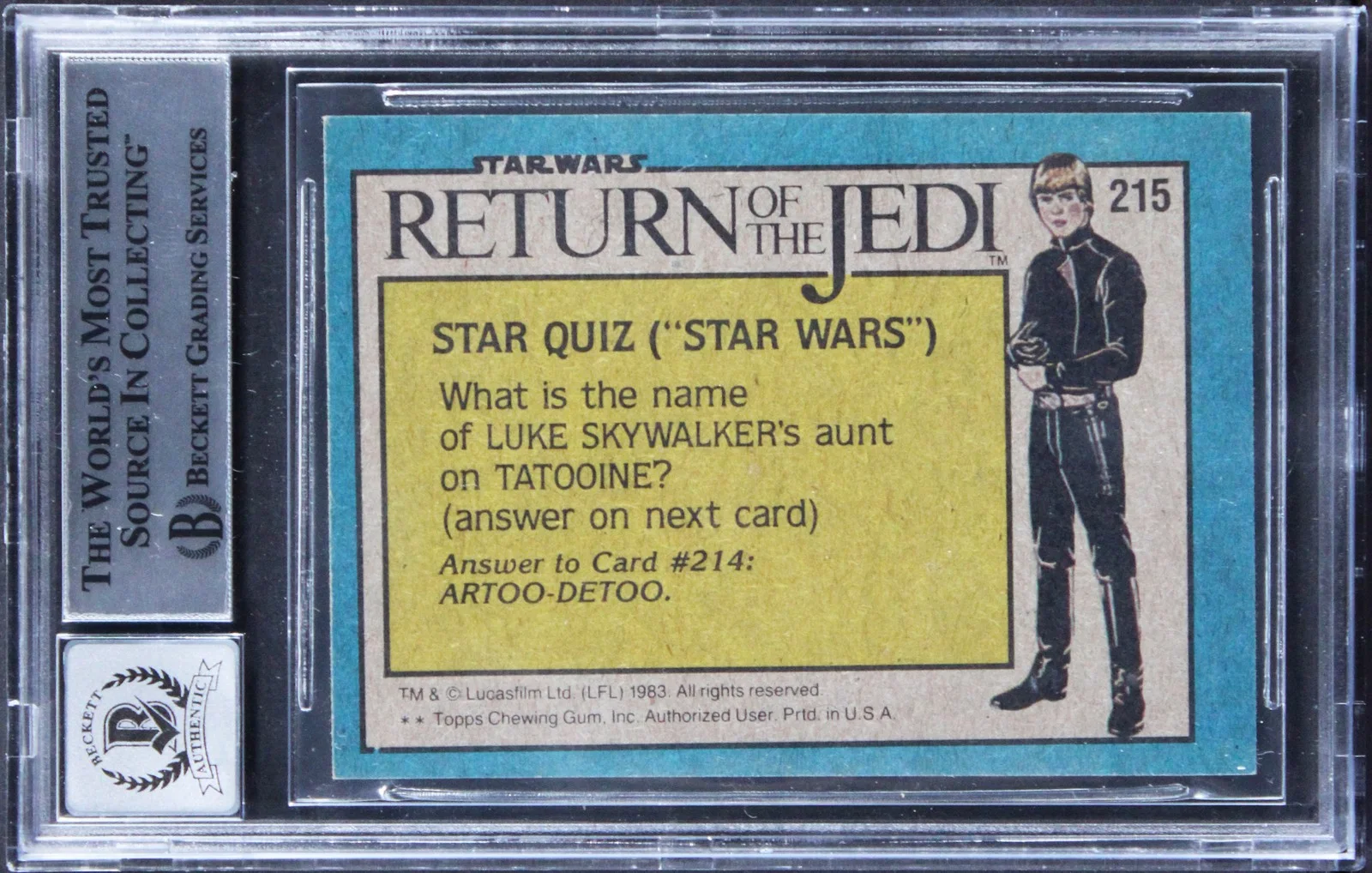 Bill George, Richard Adlund, Larry Tan, Frank Ordaz, Michael J. M — (13) George + ILM Crew Signed 1983 Star Wars ROTJ #148 Card Auto 10! BAS Slabbed, изображение 2