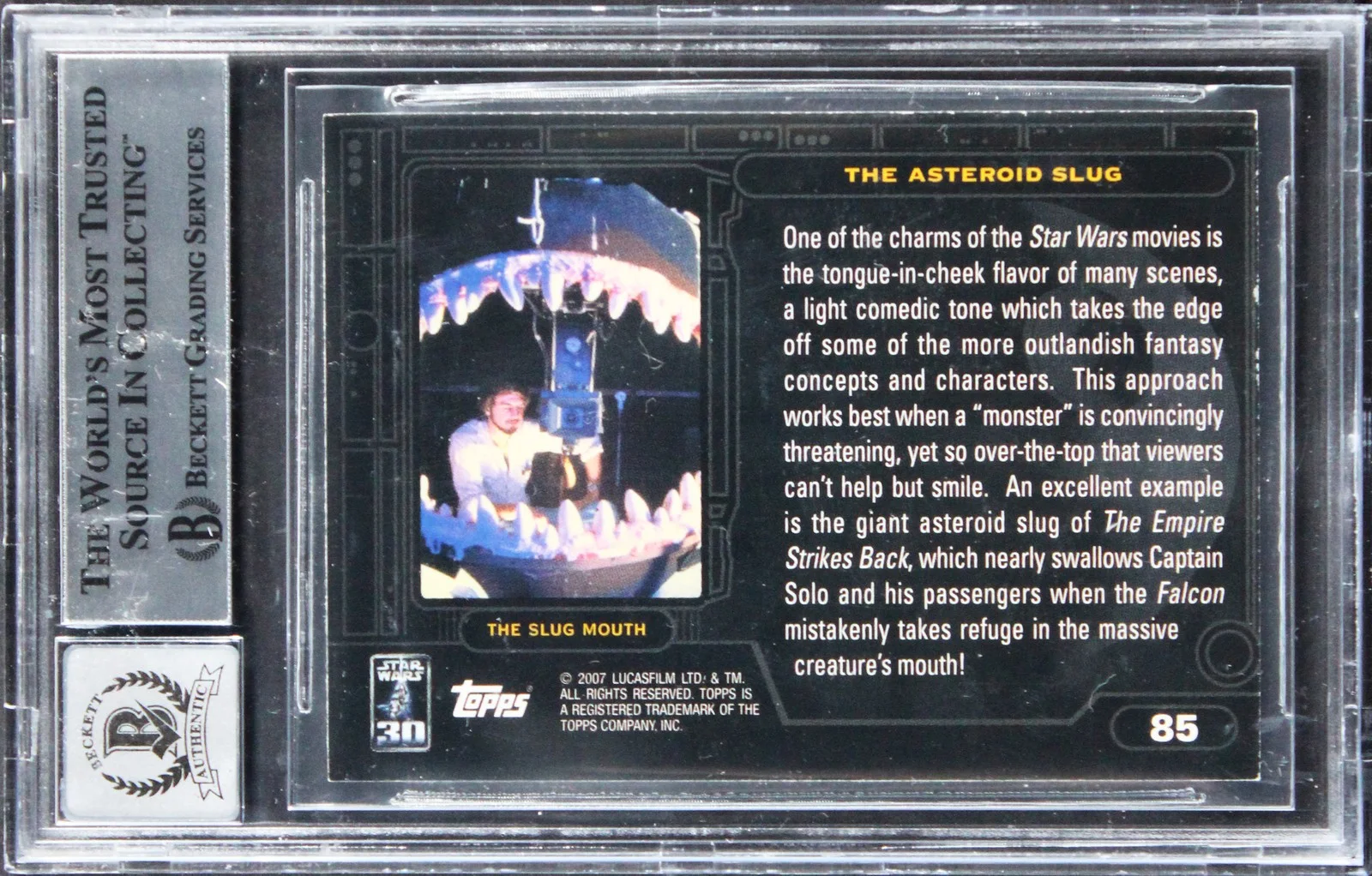 Lorne Peterson, Jon Berg, Doug Beswick, Phil Tippett — (4) Peterson +3 Signed 2007 Star Wars 30th Anniv #85 Card Auto 10! BAS Slabbed, image 2