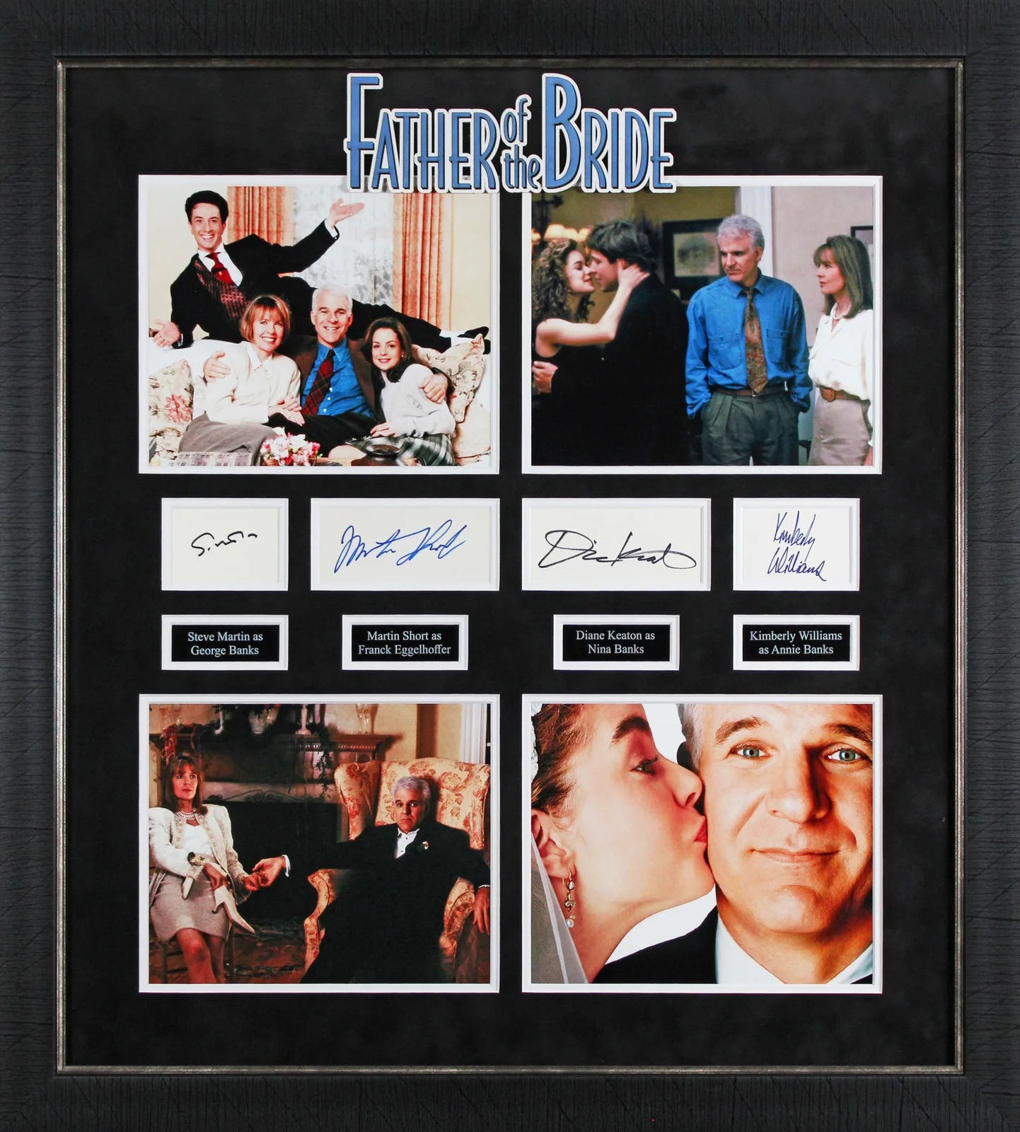 Steve Martin, Martin Short, Kimberly Williams & Diane Keaton — Father of the Bride (4) Martin Short Williams Keaton Signed Framed Display BAS