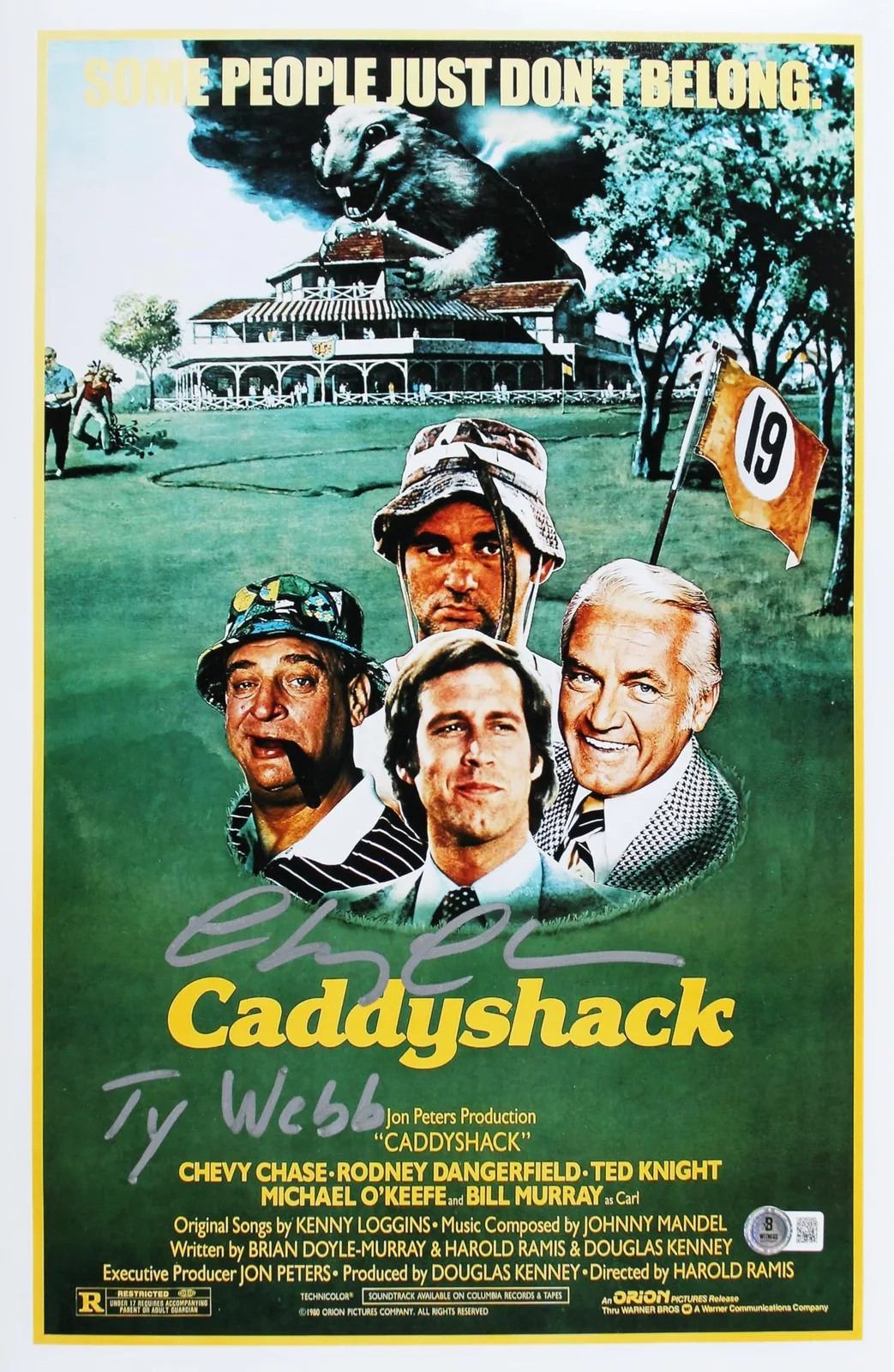 Chevy Chase — Chevy Chase Caddyshack "Ty Webb" Authentic Signed 12x18 Photo BAS #1W385985, image 3