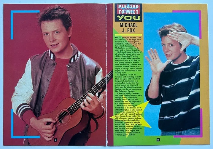MICHAEL J FOX - 1987 full page UK magazine annual poster, image 2