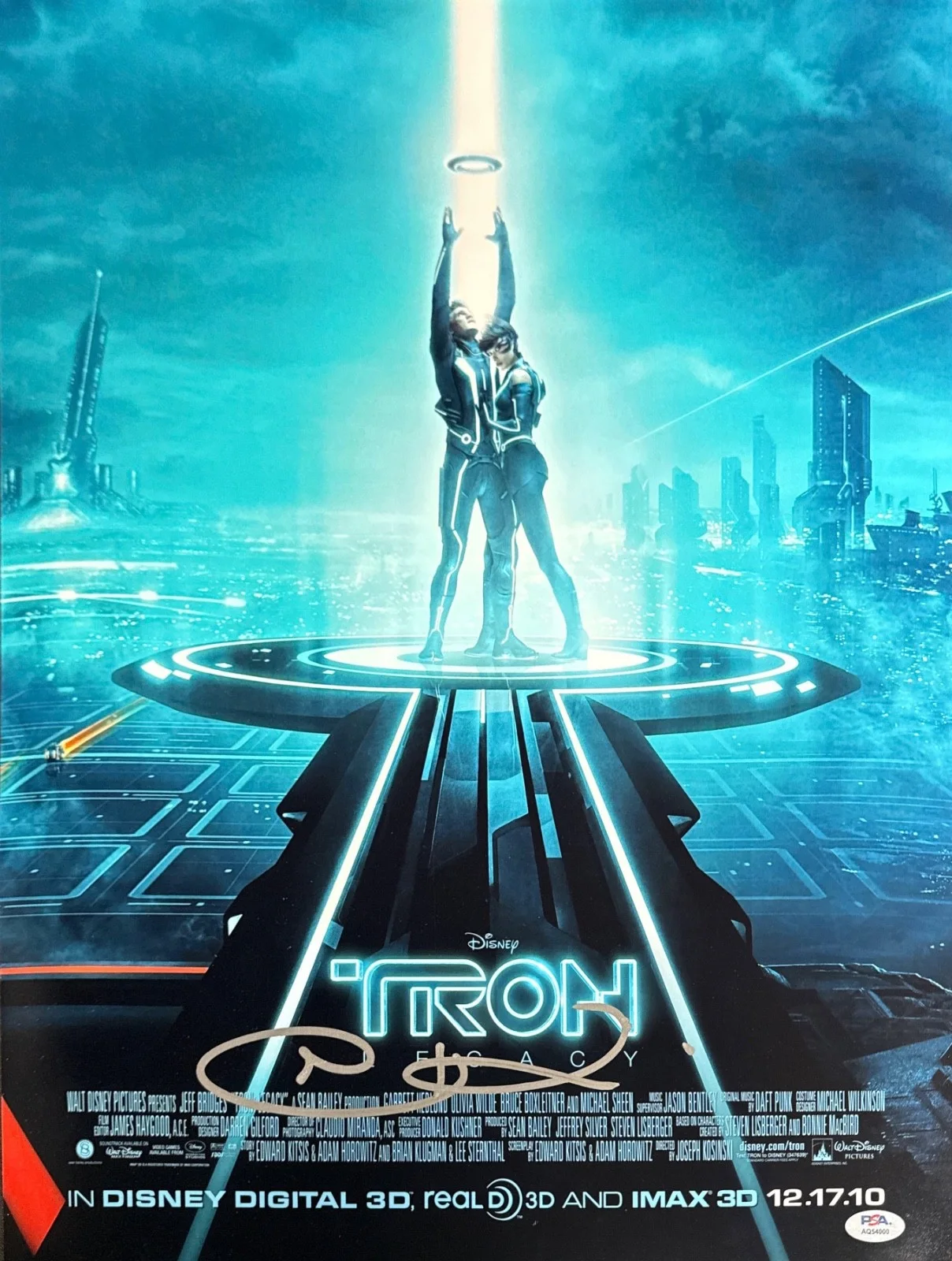 Joseph Kosinski — Joseph Kosinski Signed 16x20 Disney Tron Legacy Movie Poster Director PSA, изображение 2