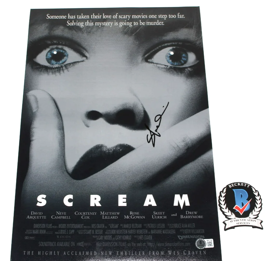 ACTOR SKEET ULRICH SIGNED SCREAM 12x18 MOVIE POSTER BILLY LOOMIS BECKETT COA BAS, изображение 3