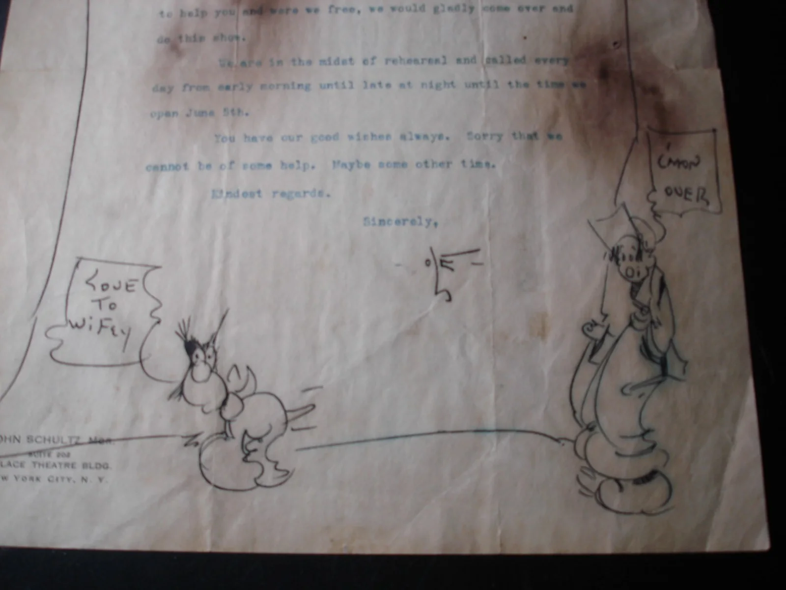 SIGNED OLE OLSEN & CHICK JOHNSON NOTE VAUDEVILLE, image 2