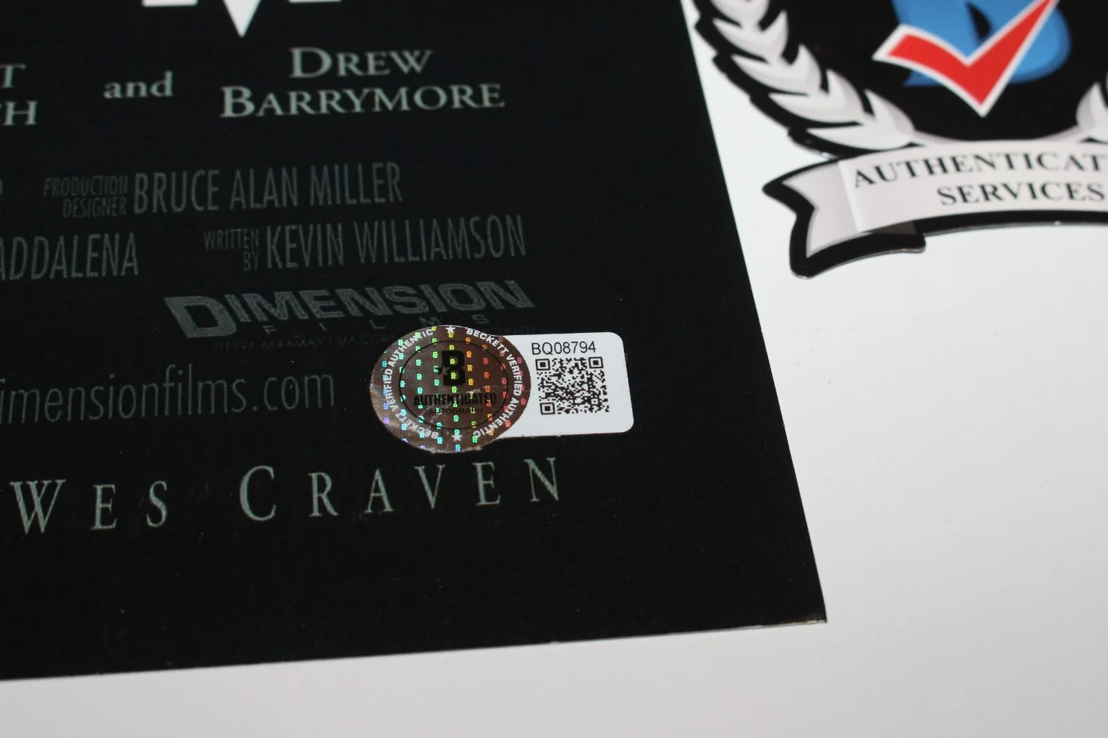 SKEET ULRICH KEVIN WILLIAMSON SIGNED SCREAM 12x18 MOVIE POSTER BECKETT COA BAS, изображение 2