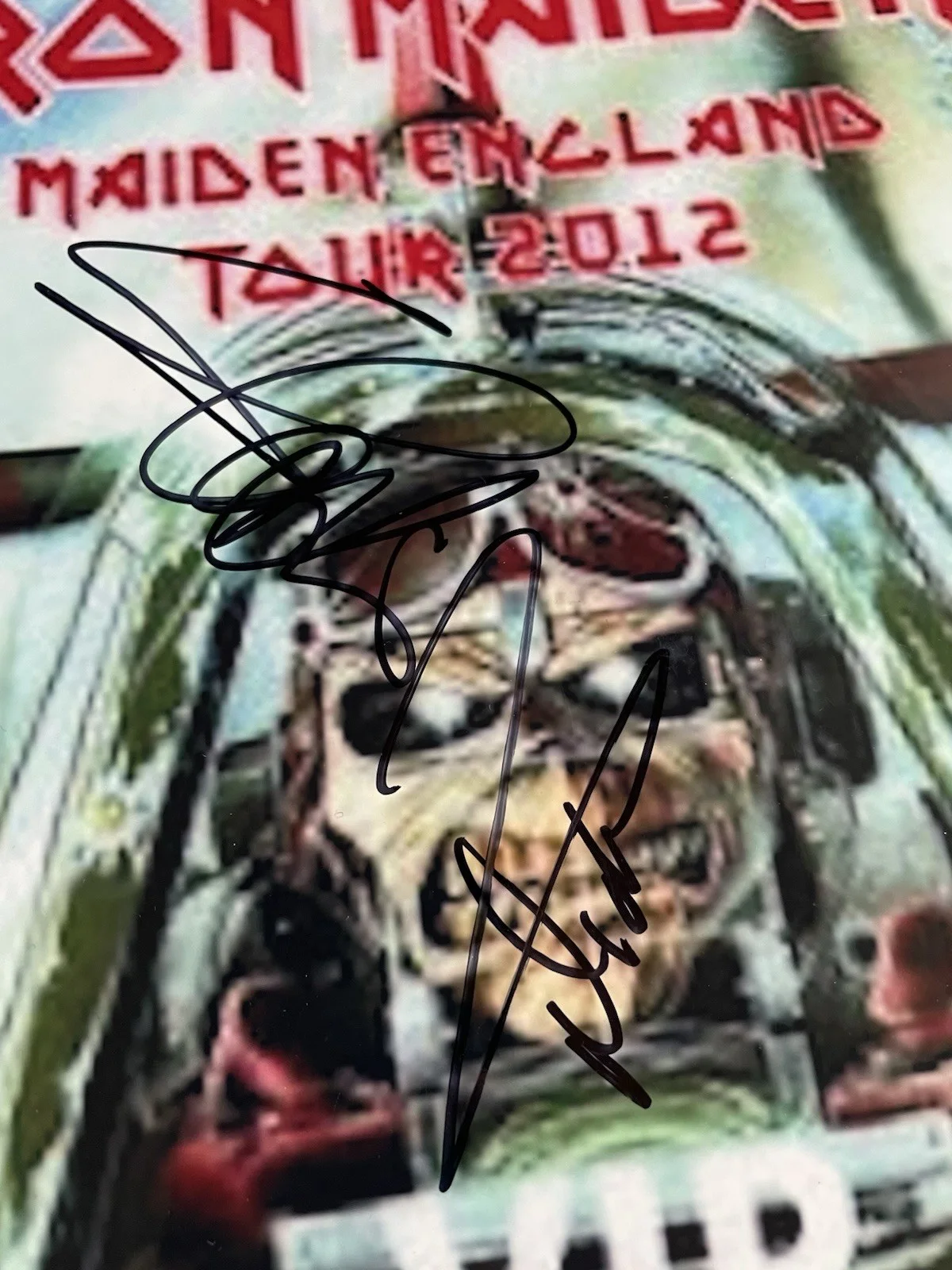 Iron Maiden Signed 8x10 Photo Steve Harris Nicko Mcbrain Aces High Rare, изображение 3