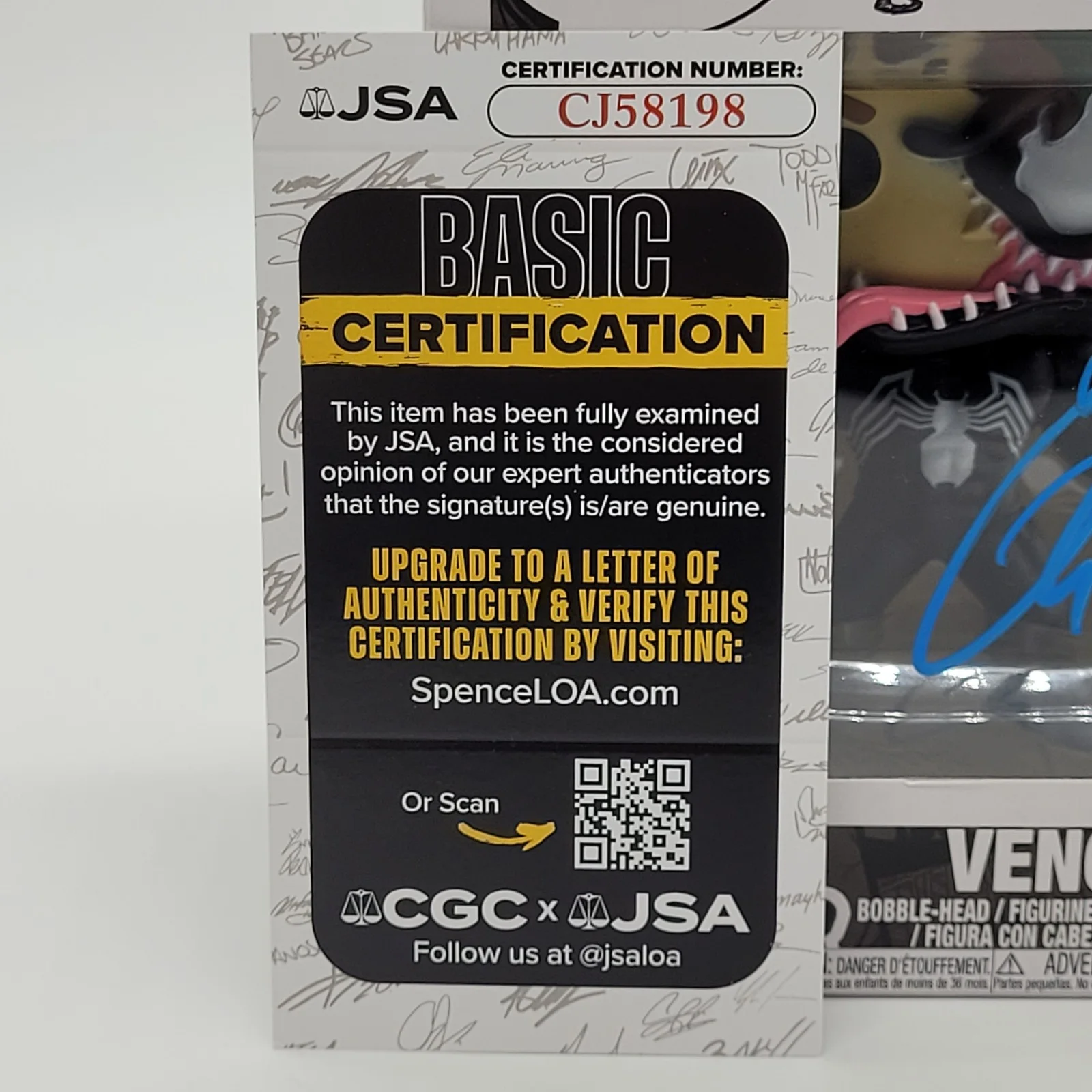 Tom Hardy — Tom Hardy "Venom" AUTOGRAPH Signed #363 Funko Pop JSA W/ Protector, image 2