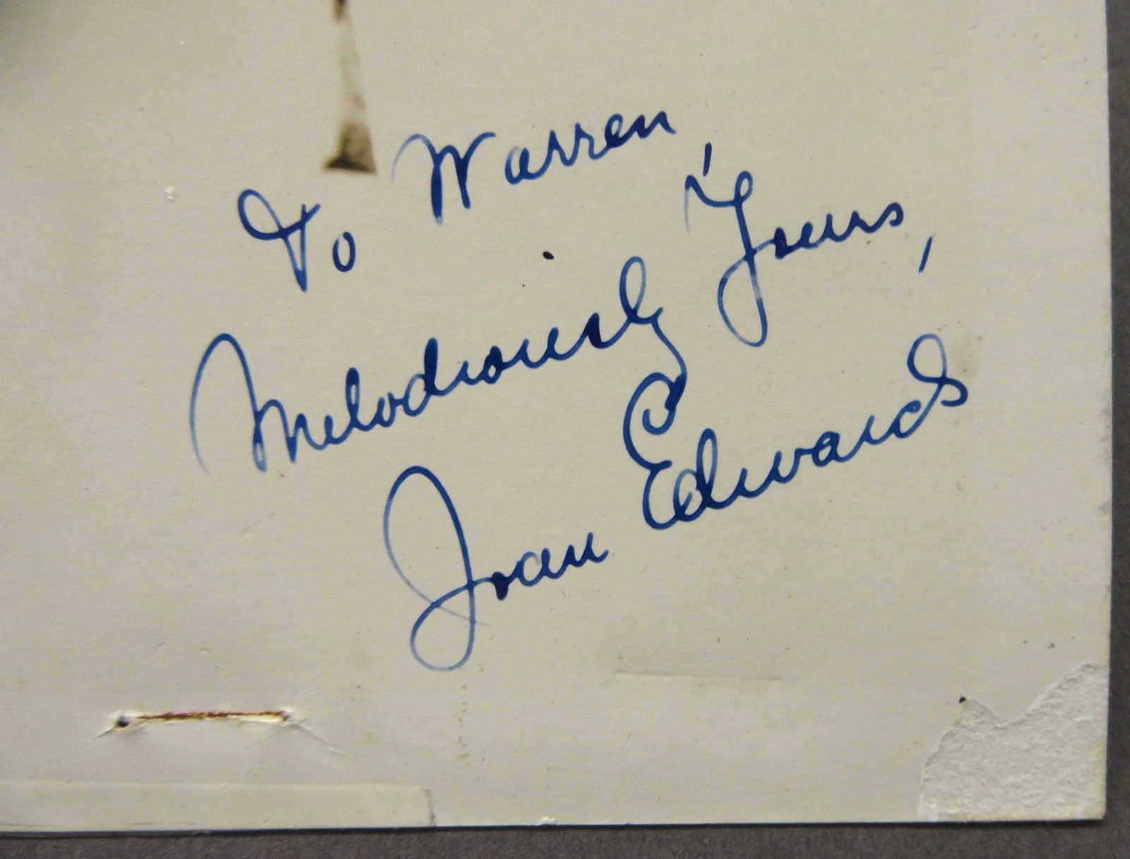 Joan Edwards — 1940's JOAN EDWARDS actress & singer autograph 5x7 double weight PHOTO wb, изображение 2