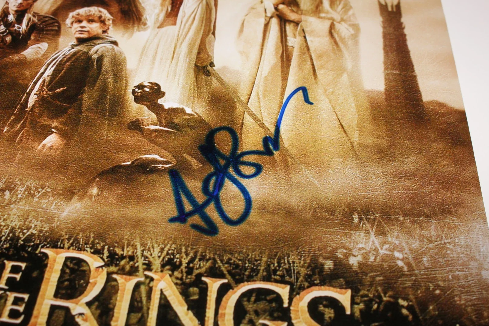 ANDY SERKIS SIGNED LORD OF THE RINGS THE TWO TOWERS MOVIE POSTER BECKETT COA, изображение 2