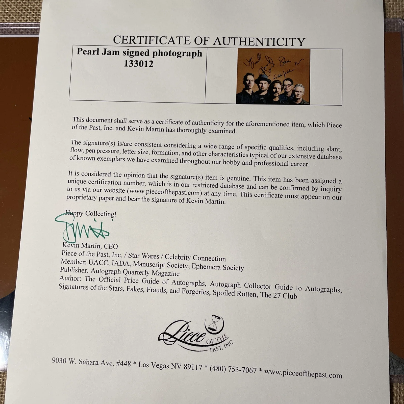 PEARL JAM autograph signed photograph picture FULL BAND LOA/COA P, image 5