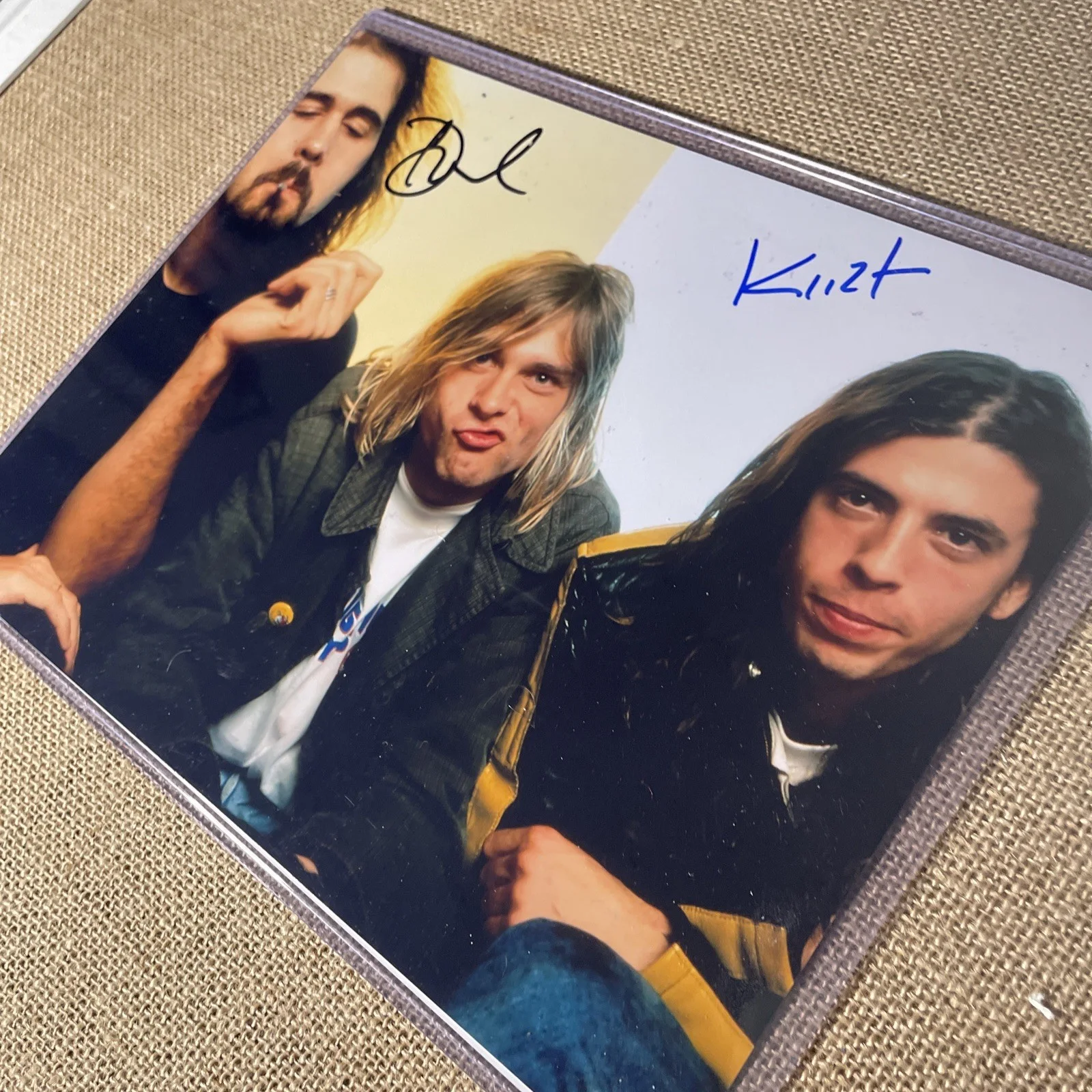 Nirvana autograph signed photograph picture Kurt Cobain Dave Grohl LOA/COA P, image 2