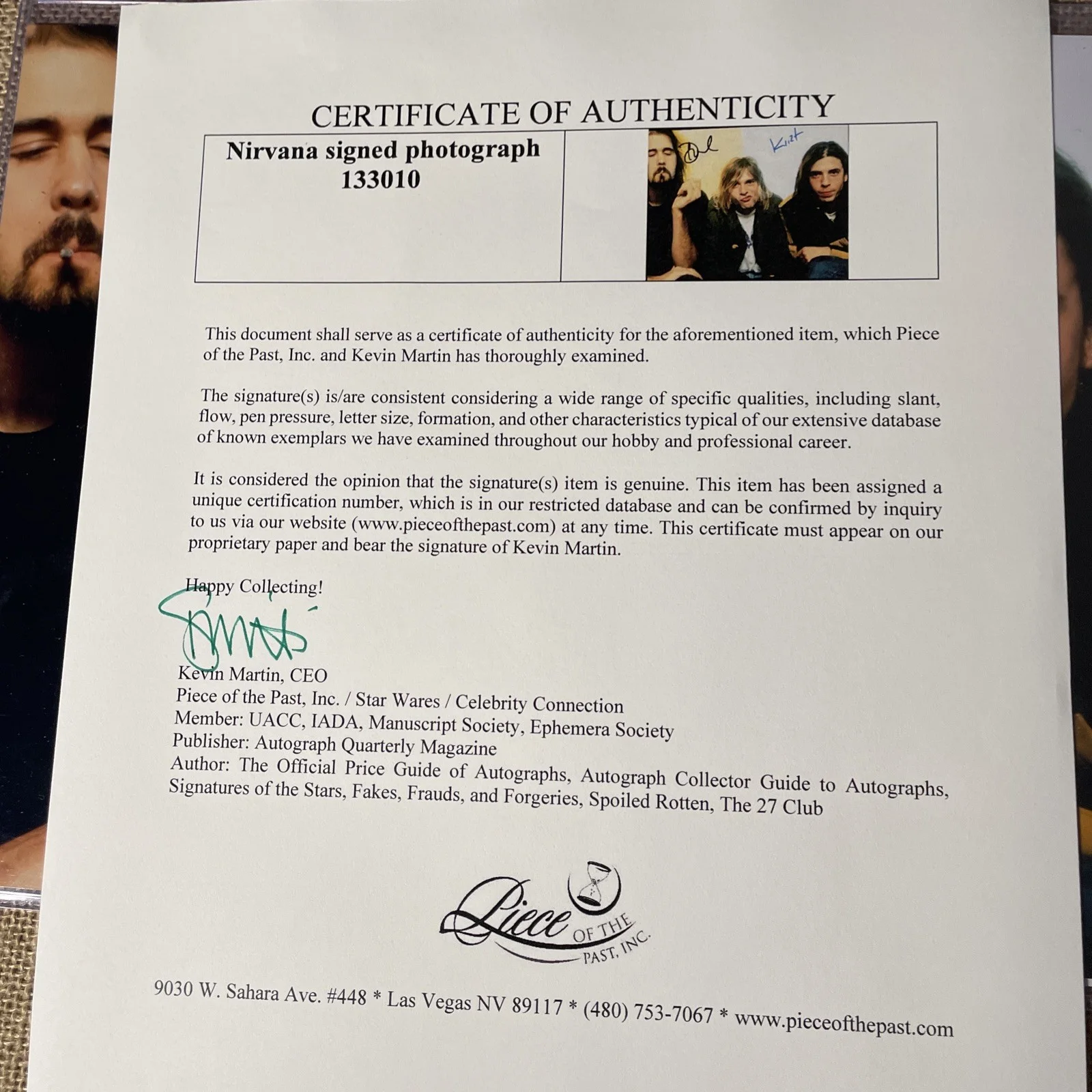 Nirvana autograph signed photograph picture Kurt Cobain Dave Grohl LOA/COA P, image 5