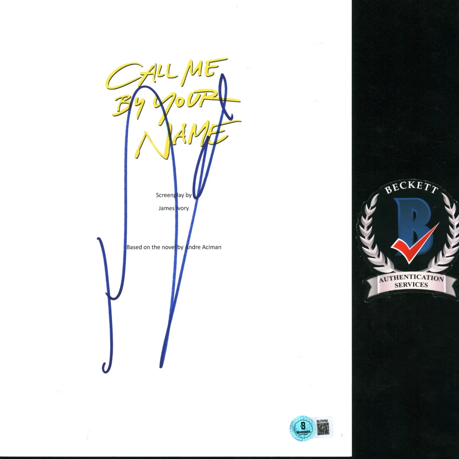 Luca Guadagnino — Luca Guadagnino Signed Call Me By Your Name Movie Script Screenplay BAS COA