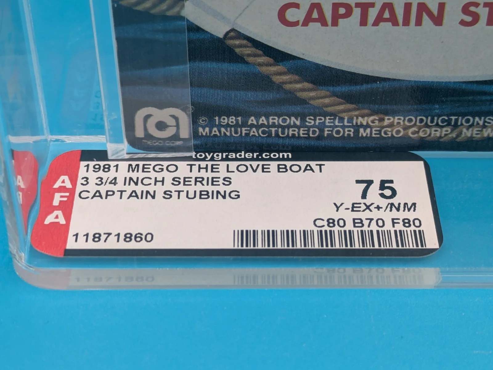 1981 MEGO LOVE BOAT Captain Stubbing Action Figure AFA 75, image 2