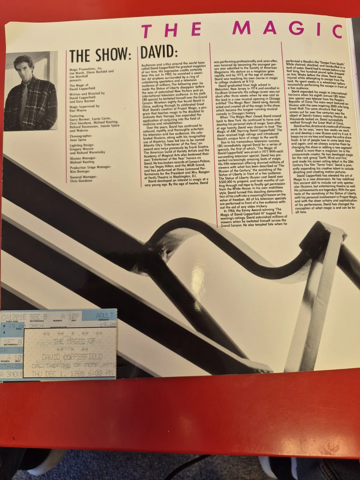 1988 David Copperfield Program Autographed With Tickets, изображение 3