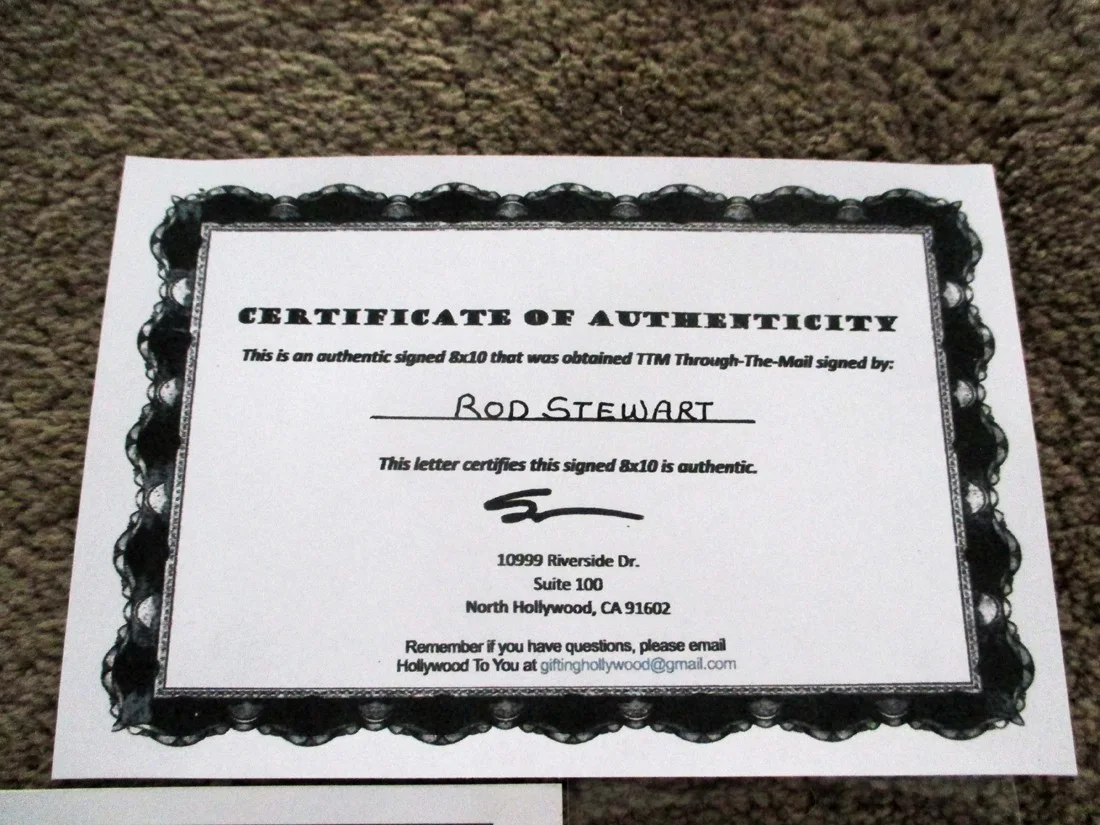 ROD STEWART AUTOGRAPHED 8x10 w/COA, image 3