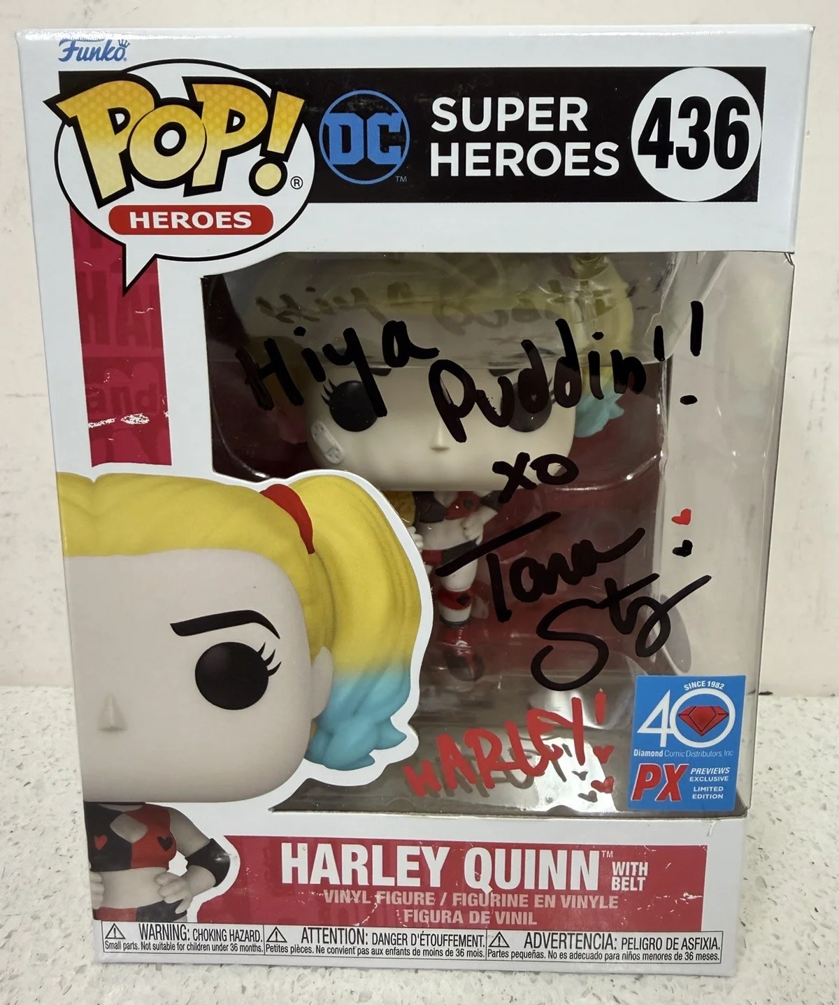 Tara Strong — Tara Strong Signed Autograph Harley Quinn Funko Pop Batman Arkham JSA COA