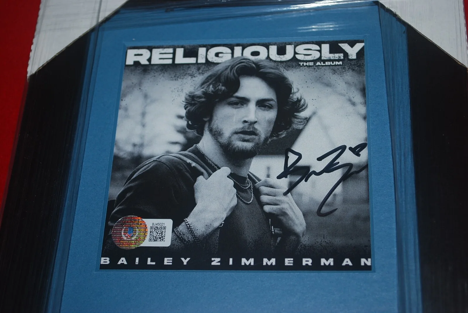 Country Music Star BAILEY ZIMMERMAN Religiously Signed CD Frame BECKETT BJ45021, image 2